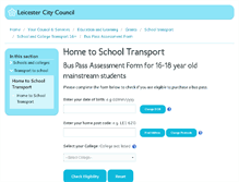Tablet Screenshot of buspass.leicester.gov.uk
